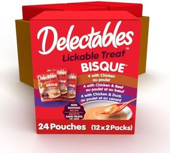 Hartz Delectables Bisque Non-Seafood Lickable Wet Cat Treats, Flavour Variety, 24 Pack