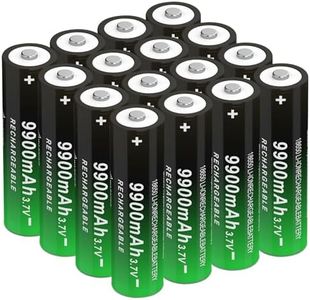 CPZZ 16Pack 3.7volt 18650 Rechargeable Battery 9900mah Button Top 3.7 Volt Rechargeable Batteries for led flashlights Headlights,doorbells (3.7v Battery-0720)