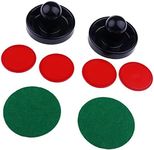 Dickly 3 Sizes Felt Pushers and Pucks Set Including 2 Strikers 4 Pucks, Dark Blue, M