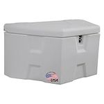 Buyers Products 1701679 White Poly Trailer Tongue Box, 18 x 19 x 36 Inch, Made in The USA, Trailer Tongue Tool Box for Storage and Organization, Trailer Storage Box