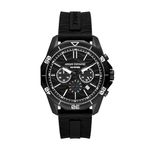 Armani Exchange Silicone Analog Black Dial Men Watch-Ax1961, Black Band