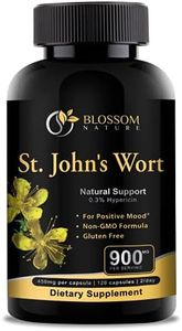 St.John's Wort 900mg Supplement-Natural Antidepressant for Mood Boost, Anxiety & Depression Support-Provides Extended Stress Relief-120 capsules, 450mg of St Johns Wort with 0.3% Hypericin per Capsule