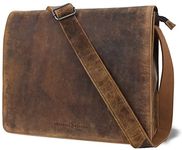 ANTONIO VALERIA Albert Premium Leather Messenger Bag for Men, Hunter Brown, One_Size