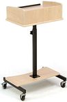 Oklahoma Sound LSS-FM Adjustable Laptop Speaker Stand, 24-Inch Length x 24-Inch Width x 39-Inch-40-Inch Height, Fusion Maple