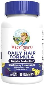 MaryRuth's Daily Hair Formula Gummies | with 500 mg SesZenBio + 2,500 mcg Biotin | Thicker, Denser Hair for Women | Vitamins A & C | Hair, Skin, & Nail Health | Collagen Production | 60 ct
