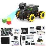 Yahboom AI Vision Robot Raspberry Pi 5 Car with 2DOF HD Camera Mecanum Wheels Support Python Progamming Open Source DIY Robot Kit for 16+ Teens with Raspberry Pi 5 8GB (Without RPi)