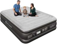 CHILLSUN Luxury Inflatable Mattress, Air Bed Double size with Built-in Electric Pump, Queen Size Blow Up Self Inflating Guest Airbed for Camping or Home Use, 203cm L x 152cm W x 46cm H