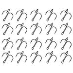 20 Pcs Fishing Hooks, High Carbon Steel Barbelled Treble Hooks, Fishing Accessories for Freshwater Fishing and Sea Fishing, 8#