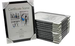 Innova Home Pack of 12 Plastic A4 Certificate Photo Picture Frame Styrene Acetate Fronts With Stands (Black)