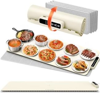 Colorlife Warming Mat for Food - Electric Warming Tray with Heat-Insulation Pad, 4-Level Temperature Settings & Hours Timer, Full Surface Stable Heating, Food Warmer for Kitchen Parties Buffet (White)