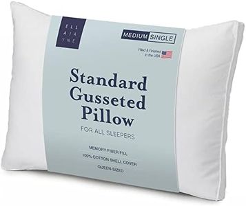Ella Jayne Bed Pillows for Sleeping - Single Queen Size Pillow - 100% Cotton Shell - Memory Fiber Fill - Medium Support for Stomach, Side & Back Sleepers - Luxury Hotel Collection