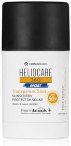 Heliocare 360º Sport Transparent Stick Spf 50+.- Fotoprotector Facial Formato Stick Para Deportistas, Fácil De Aplicar, Para Todo Tipo De Pieles, Sin Color, 25 Gramos