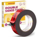 Emitever Heavy Duty Double Sided Tape - 5m x 25mm x 1.2mm Extra Strong Mounting Tape, Waterproof Acrylic Foam for Automotive/Car, LED Strips, Home & Office Decor (Indoor/Outdoor Use)