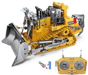 Magicwand® 1:18 Scale Die-Cast 9 Channel Multi-Directional Bulldozer with Working HeadlightsBC1045 Lights & Sound for Kids【Mustard】【Pack of 1】