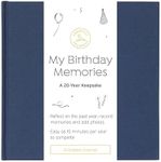 Promptly Journals - My Birthday Memories: A 20-Year Keepsake (Navy, Linen) | Birthday Memory & Yearly Journal | Gifts for Adults