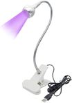 Bovmics USB 3W LED UV Ultraviolet Phone Glue Curing Desk Lamp for Gel Nails, Portable Clamp Flexible for Mobile Repair, Plug and Play Silver