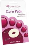 CARNATION Round Corn Relief Pads. Medical Grade Felt, Ideal for Toes, Skin Friendly Adhesive. Multipack, 3 Packs x 12 Round Pads, 36 Pads in Total