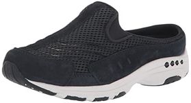 Easy Spirit Women's Traveltime Clog, Navy/White Suede, 6.5 W US