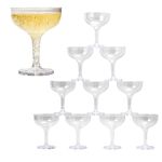 Upper Midland Products Acrylic Champagne Coupe 5 Oz Stem Glasses With Interlocking Groove Feature To Build Sturdy Tower, Weddings, Party, Bar, Martini, Margarita, Cocktail, Dessert Cups… (35 Count)