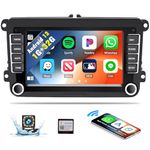 SIXWIN 1G+32G Android Car Stereo for VW Seat Golf Passat Jetta Beetle Tiguan Touran 7” Touchscreen Bluetooth Radio for vw with CarPlay Android Auto Mirror Link GPS Navigation FM WiFi Backup Camera