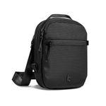 tomtoc Travel Crossbody Bag RFID Blocking – Anti-Theft Lockable Sling Bag, Multiple Pockets for 4-6 Passports, Phone, Headphones, Osmo Pocket 3 & Small Essentials – Organiser for Men & Women, Black