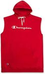 Champion Big and Tall Sleeveless Hoodies for Men – Mens Popover Workout Hoodies Red