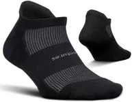 Feetures High Performance Cushion No Show Tab - Running Socks for Men and Women - Athletic Ankle Socks - Moisture Wicking- Medium, Black