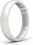 Enso Rings Thin Elements Silicone Ring – Stackable Wedding Engagement Band – 4.3mm Wide, 1.75mm Thick (Pearl-Colored, 10)