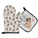 Mingnei Pug Dog Oven Mitts and Pot 