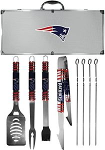 Siskiyou unisex Denver Broncos 8 pc Tailgater BBQ Set F8BQ020-P, unisex, New England Patriots 8 pc Tailgater BBQ Set, F8BQ120, Gray, Set of 8