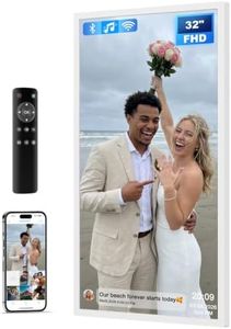 Arktronic Extra Large Digital Picture Frame 32 inch, 1920x1080 FHD IPS WiFi Digital Photo Frame with Remote, 64GB Storage, Auto-Rotate, Instantly Share Photo/Video via Apps/Email, USB/Mirco SD, White