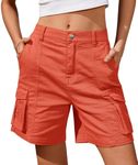 IVIR Bermuda Shorts for Women Cargo Shorts Long Shorts for Women Summer Casual Shorts Orange XL