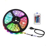 NA USB LED Strip Lights with 24 Remote Control, 5050RGB, 5 Volts,Safe and Touchable,DIY Indoor/Outdoor (3M/9.84FT)