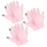 Sibba 3 Pairs Moisturizing Gloves Overnight, Touch Screen Gloves White Cotton Gloves for Dry Hands Eczema, Hand Spa Treatment Gloves for Repair Rough Cracked Dry Chapped Hands Skin, Inspection Gloves