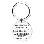 ShiQiao Spl Inspirational Gifts for Women Funny Keyrings - A Wise Woman Once Said Keyring for Best Friend Birthday Christmas Gifts for BFF Sister Coworker