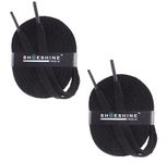 SHOESHINE Black Shoe Lace Sneakers and Sports Shoelace Black color -120cm (Pack of 2 Pairs) 4 Piece Shoe Laces