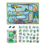 Melissa & Doug Race Track Floor Puzzle & Play Set