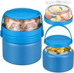 2-in-1 Insulated Food Jar 8oz Soup Thermo with Snack Container Kids Thermo for Hot Food Lunch Containers Wide Mouth Vacuum Stainless Steel Leak Proof for School Travel