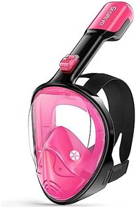 Greatever Full Face Snorkel Mask, Snorkeling Gear for Adults with Latest Dry Top Breathing System and Detachable Camera Mount, Snorkel Mask Adult, Snorkels Anti-Fog & Anti-Leak(Plum Pink, L/XL)