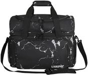LARIPOP Bowling Ball Bag 2 Ball Bowling Bag with Double Ball Holder - Fits Bowling Shoes Up to Mens Size 16 and Accessories,Black marble