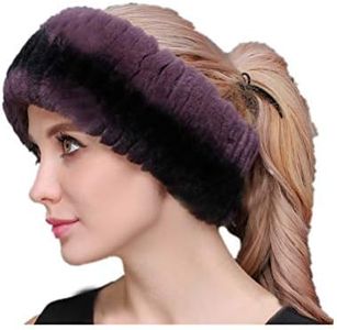 Knitted Real Rex Rabbit Fur Heaband Headwear Neckwear Black Brown Red Orange Pink Color Women Elastic