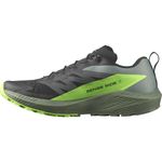 Salomon Men's Sense Ride Trail Running Shoes, Black/Laurel Wreath/Green Gecko, 10 UK