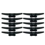 ZUJARA 6 inch Black Boat Cleats, 10-Pack Electrophoretic Coated Black Cast Iron Dock Cleat for Marine or Decorative Applications