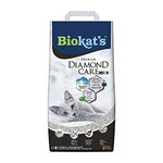 Biokat's Diamond Care Classic Unscented Fine Cat Litter with Activated Carbon and Aloe Vera - 1 Bag (1 x 8 L)