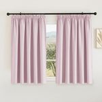 PONY DANCE Girls Thermal Curtains for Bedroom- Nursery Pencil Pleat Room Darkening Curtain Panels for Girl's Room Solid Noise Reducing Light Blocking Window Treatment for Baby's Nap, W66 X L54, Pink