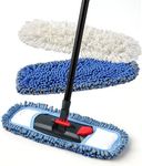 CLEANHOME Dust Mop for Floor Cleaning Microfiber Professional Dry & Wet Flat Mops for Tile Floors with a Extra Chenille Refill Mopping Pad for Hardwood,Tile,Marble Floor