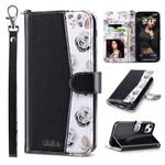 ULAK Compatible with iPhone 15 Wallet Case for Women, Premium PU Leather Flip Cover with Card Holder and Kickstand Feature Protective Phone Case Designed for iPhone 15 2023 6.1 Inch, Black