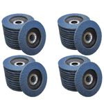 WA 40PACK - 4-1/2" Zirconia Flap Disc Assorted [40# x10, 60# x10, 80# x10, 120# x10], 4-1/2 Inch Flap Disc for Angle Grinder Sanding Discs, Grinding Wheels for Stainless Steel/Metal/Wood, T29