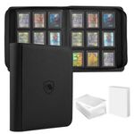 Top Loader Binder, Holds 360 Toploaders, 108 Toploaders and 100 Card Sleeves INCLUDED, 9-Pocket Toploader Binder for 3" x 4" Rigid Toploader, Double-Sided Card Binder for TCG, Sport Cards