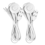 12 Feet Extension Cords, 3 Outlets Power Cord with Hand/Foot Switch, 16AWG 13A/125V/1625W,Safety Twist-Lock, White,2PK